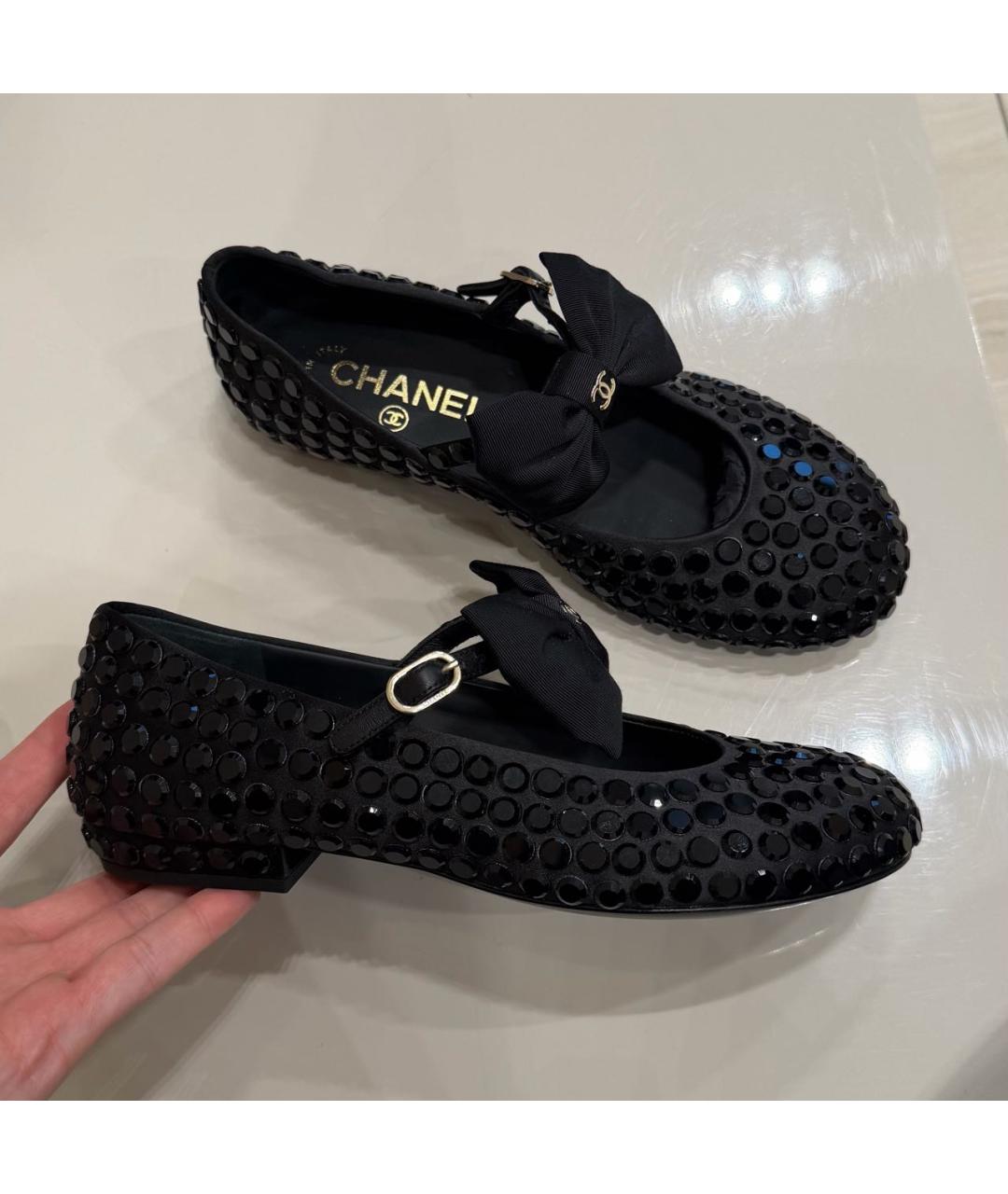 CHANEL Черные балетки, фото 5