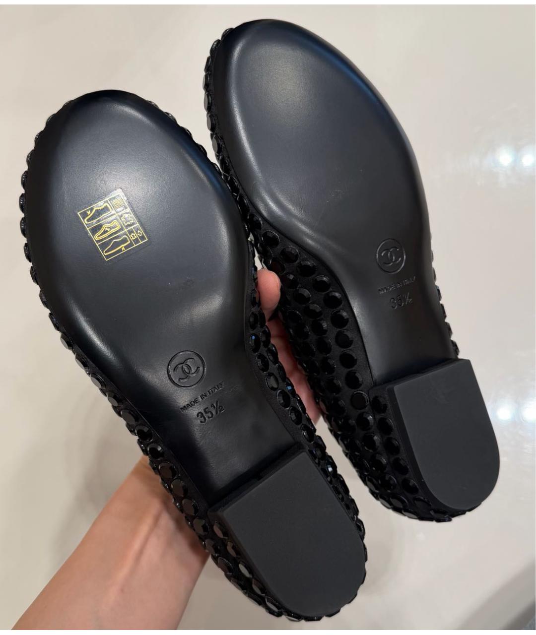 CHANEL Черные балетки, фото 4