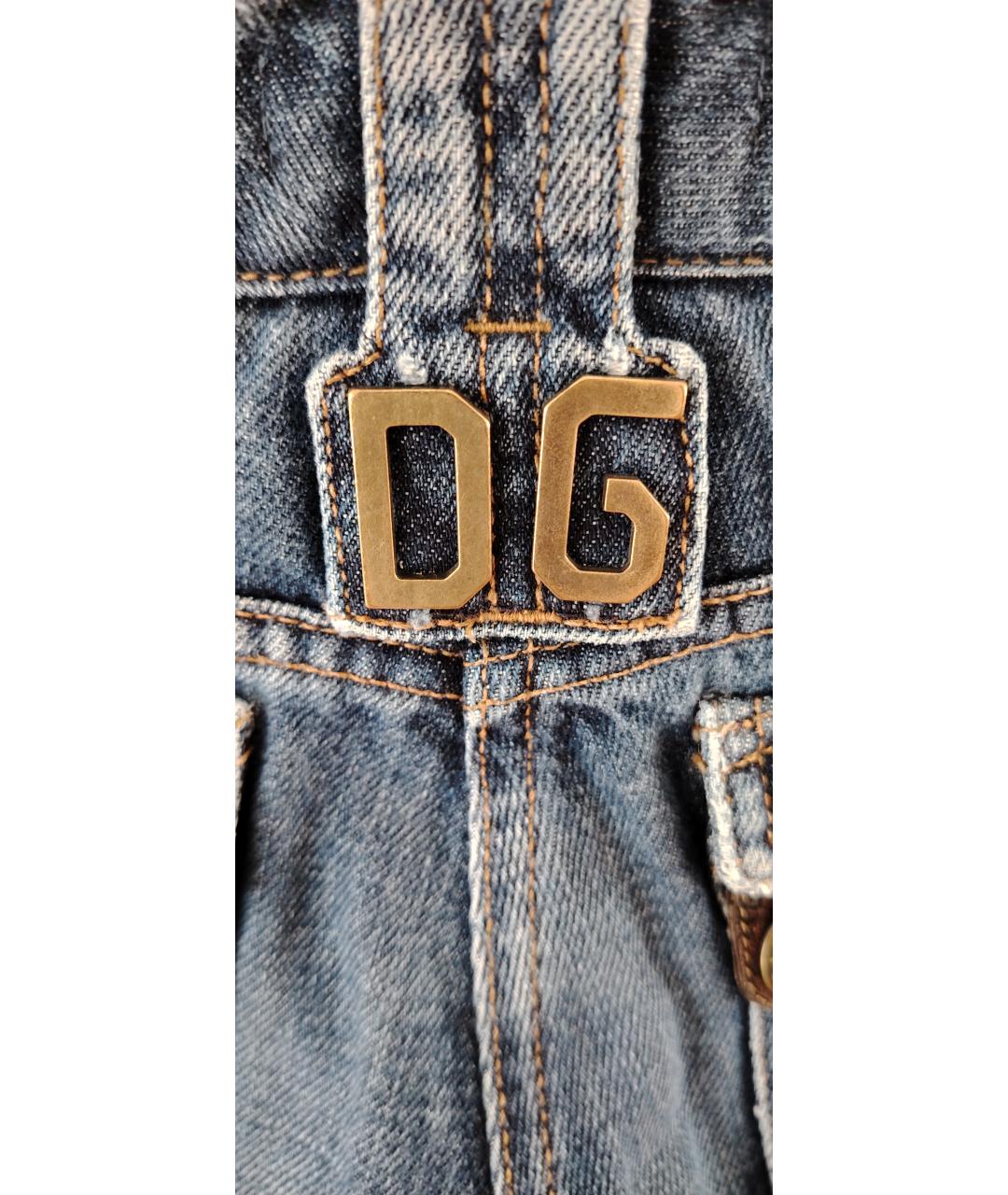 DOLCE&GABBANA Синие хлопковые джинсы клеш, фото 6