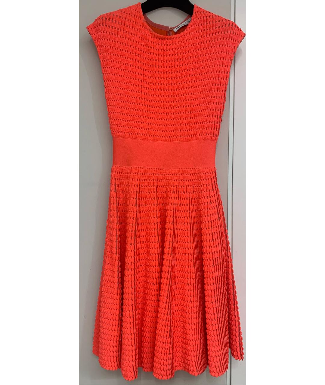 CHRISTIAN DIOR Коралловое полиэстеровое повседневное платье, фото 3