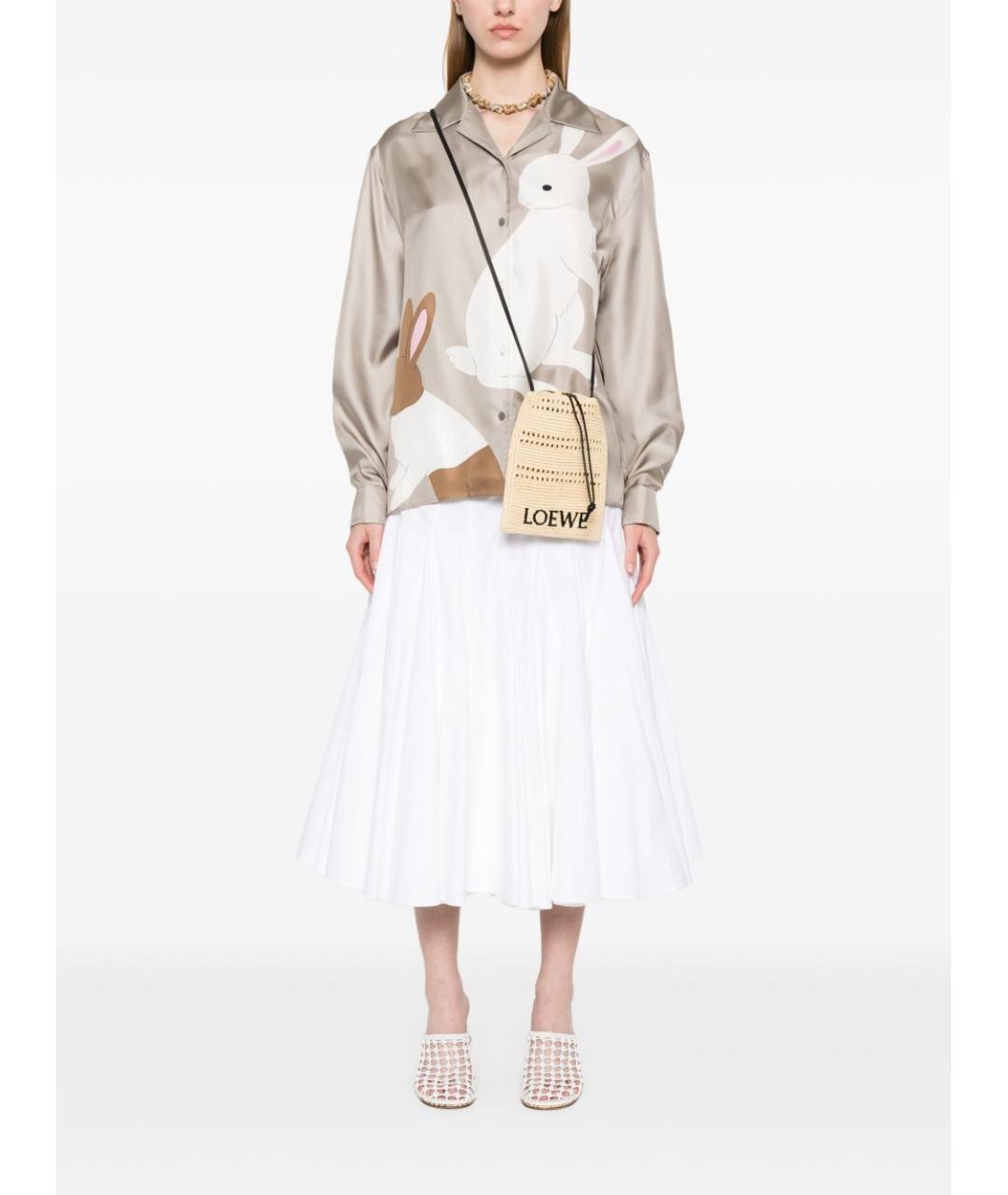 LOEWE Бежевая пелетеная сумка через плечо, фото 4