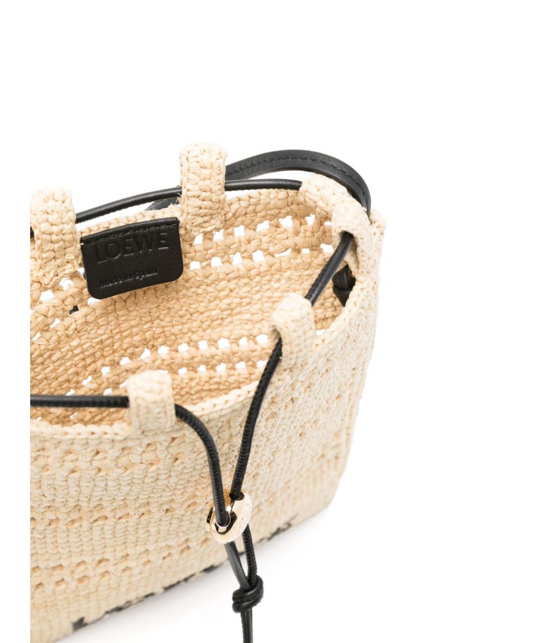 LOEWE Бежевая пелетеная сумка через плечо, фото 3