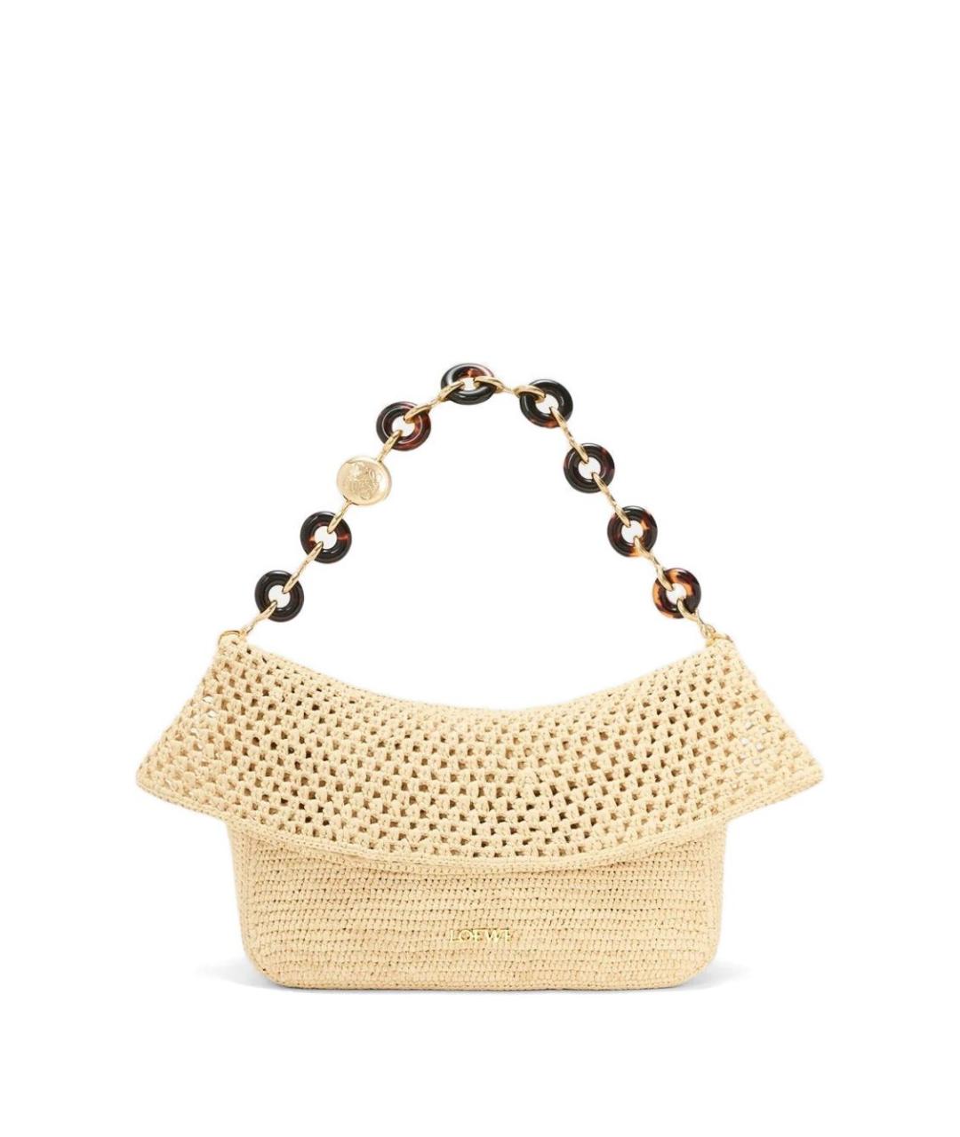 LOEWE Бежевая пелетеная сумка через плечо, фото 3