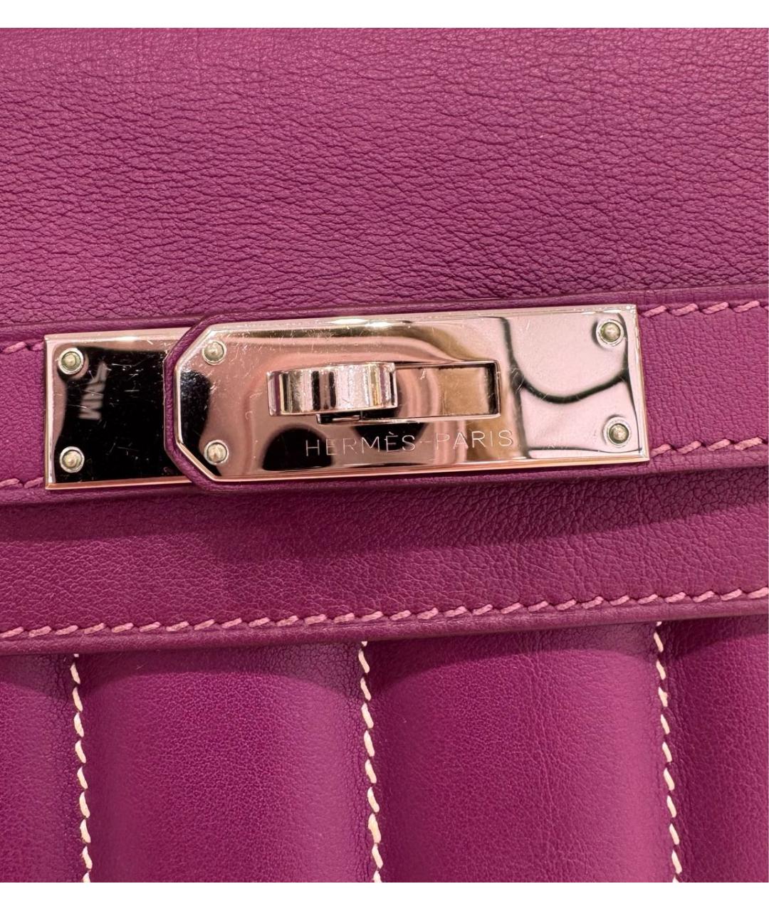 HERMES Фиолетовая кожаная сумка через плечо, фото 2