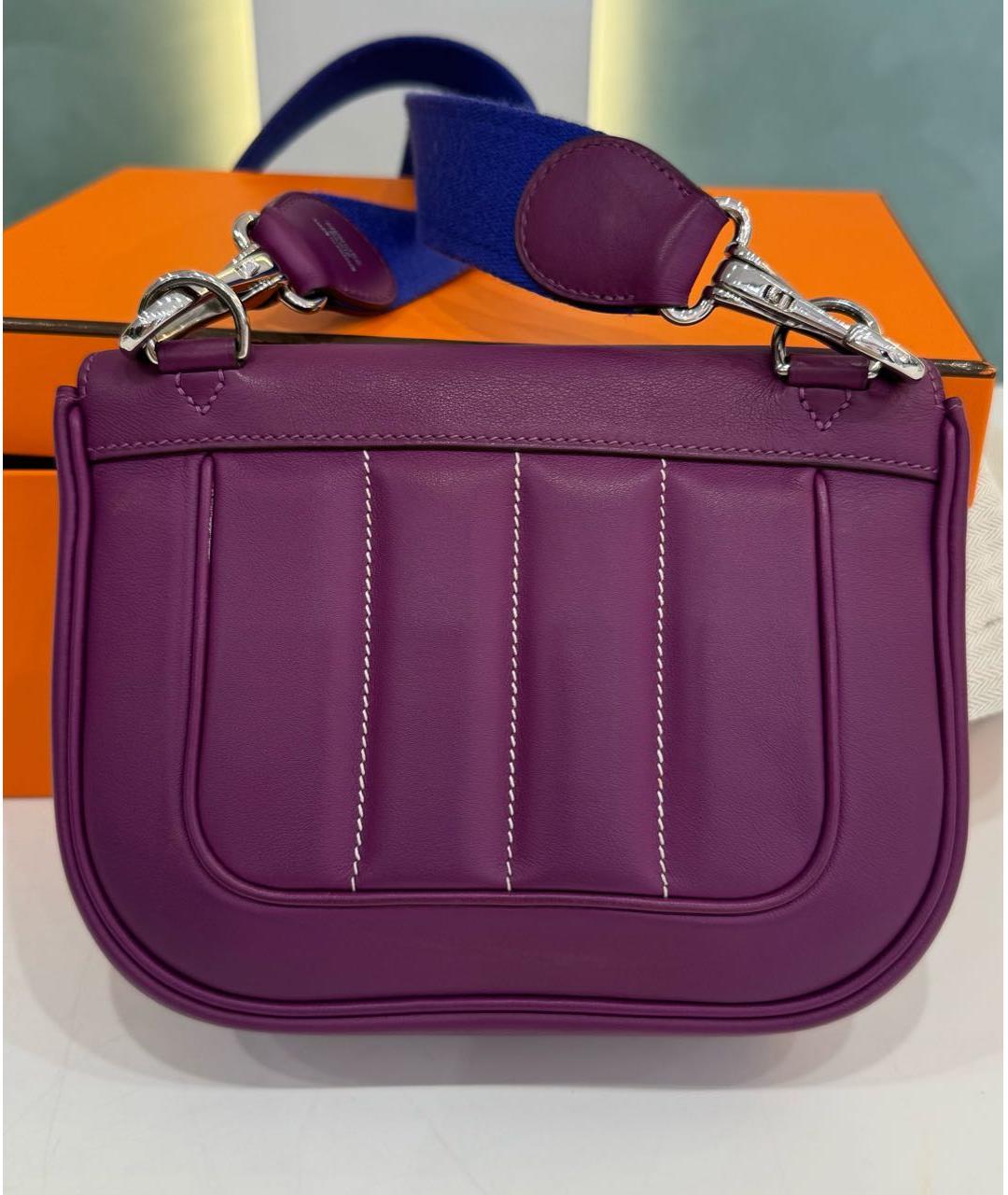 HERMES Фиолетовая кожаная сумка через плечо, фото 4