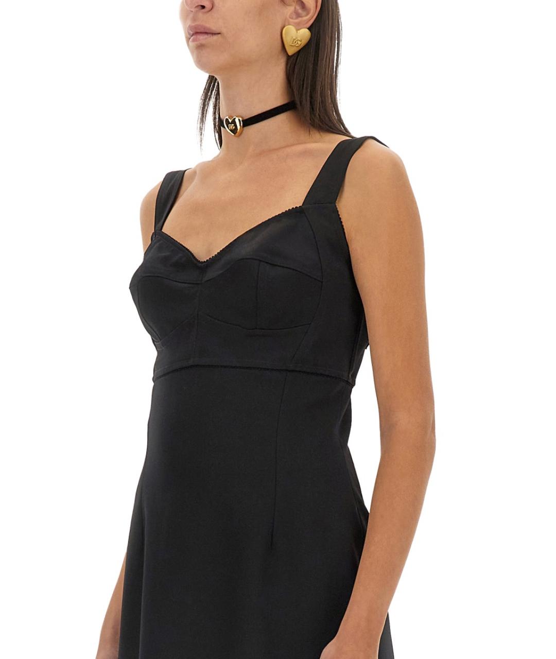 DOLCE&GABBANA Черное шерстяное повседневное платье, фото 4