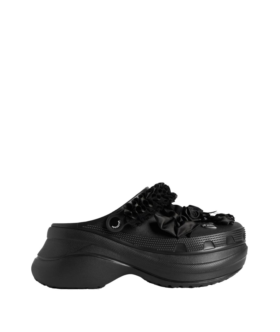 BALENCIAGA Черные резиновые сабо, фото 1