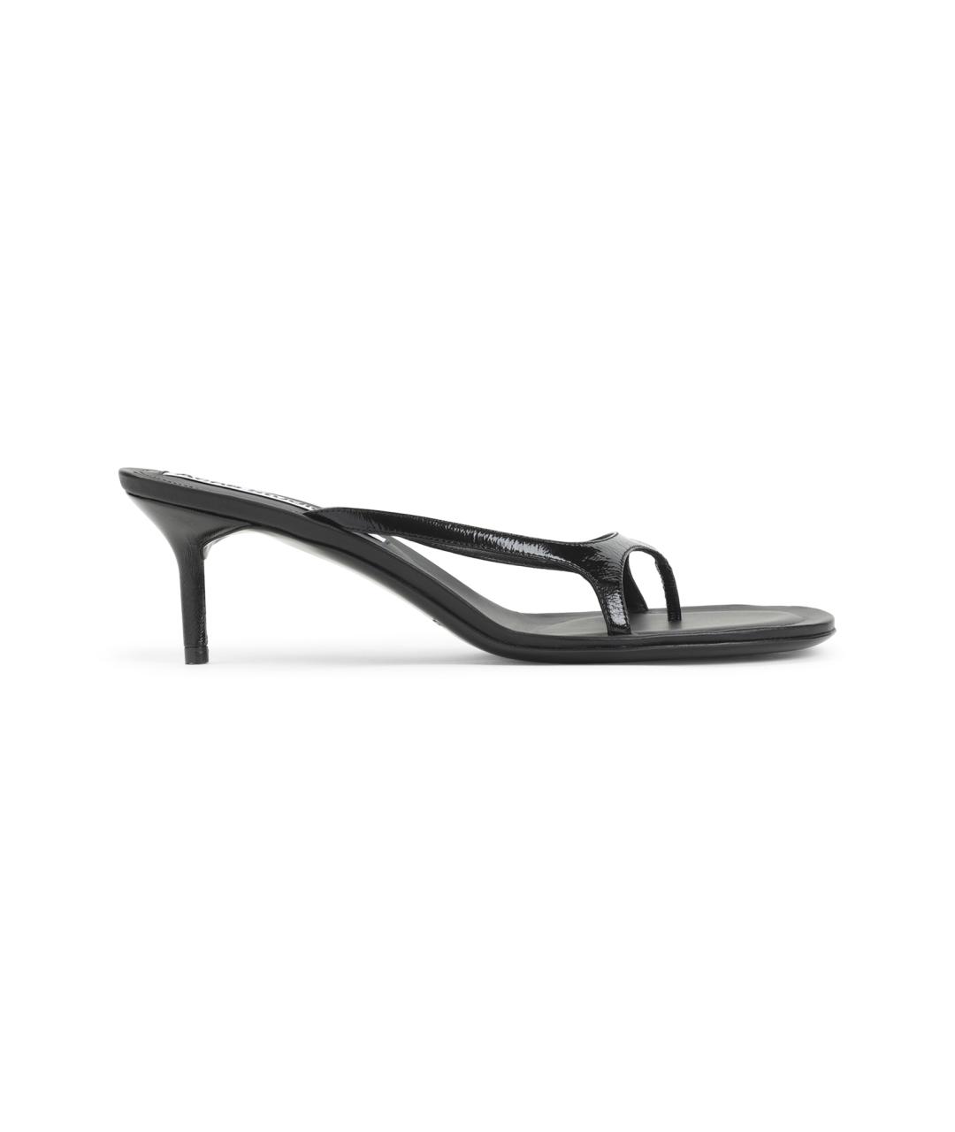ACNE STUDIOS Черные кожаные босоножки, фото 6