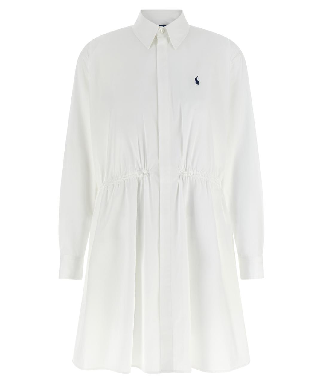 POLO RALPH LAUREN Белое хлопковое повседневное платье, фото 1