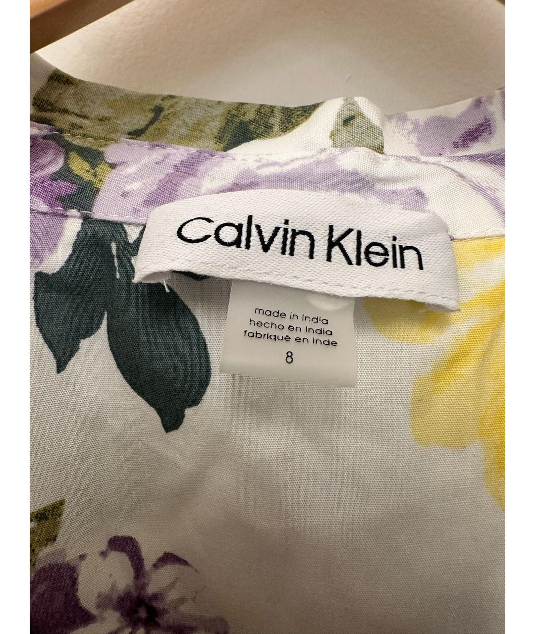 CALVIN KLEIN Мульти хлопковое повседневное платье, фото 6