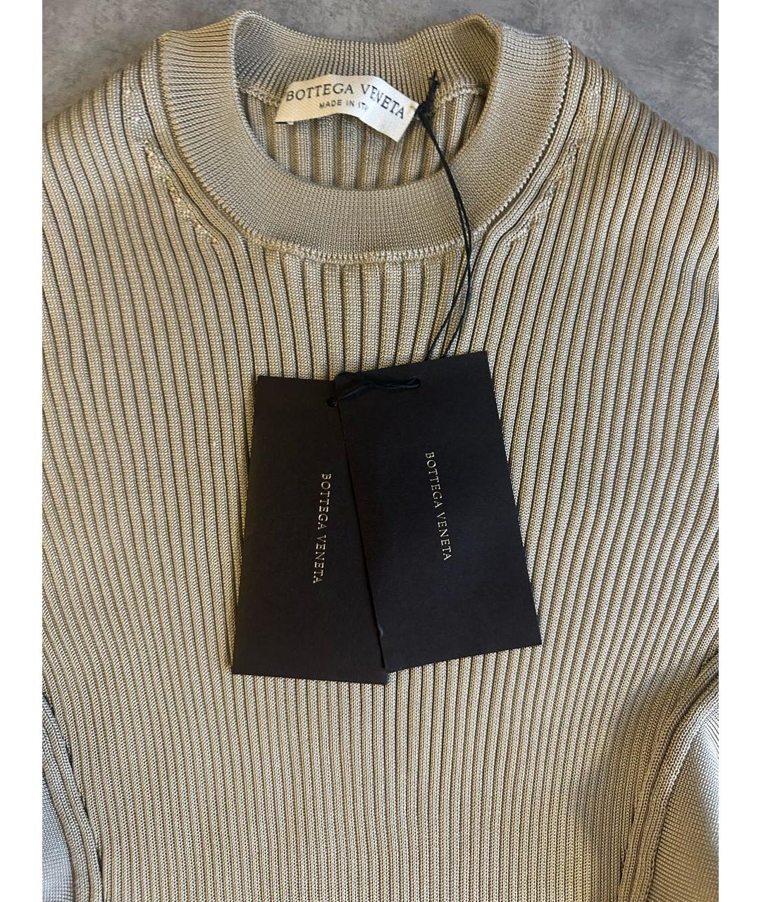 BOTTEGA VENETA Золотой шелковый джемпер / свитер, фото 3