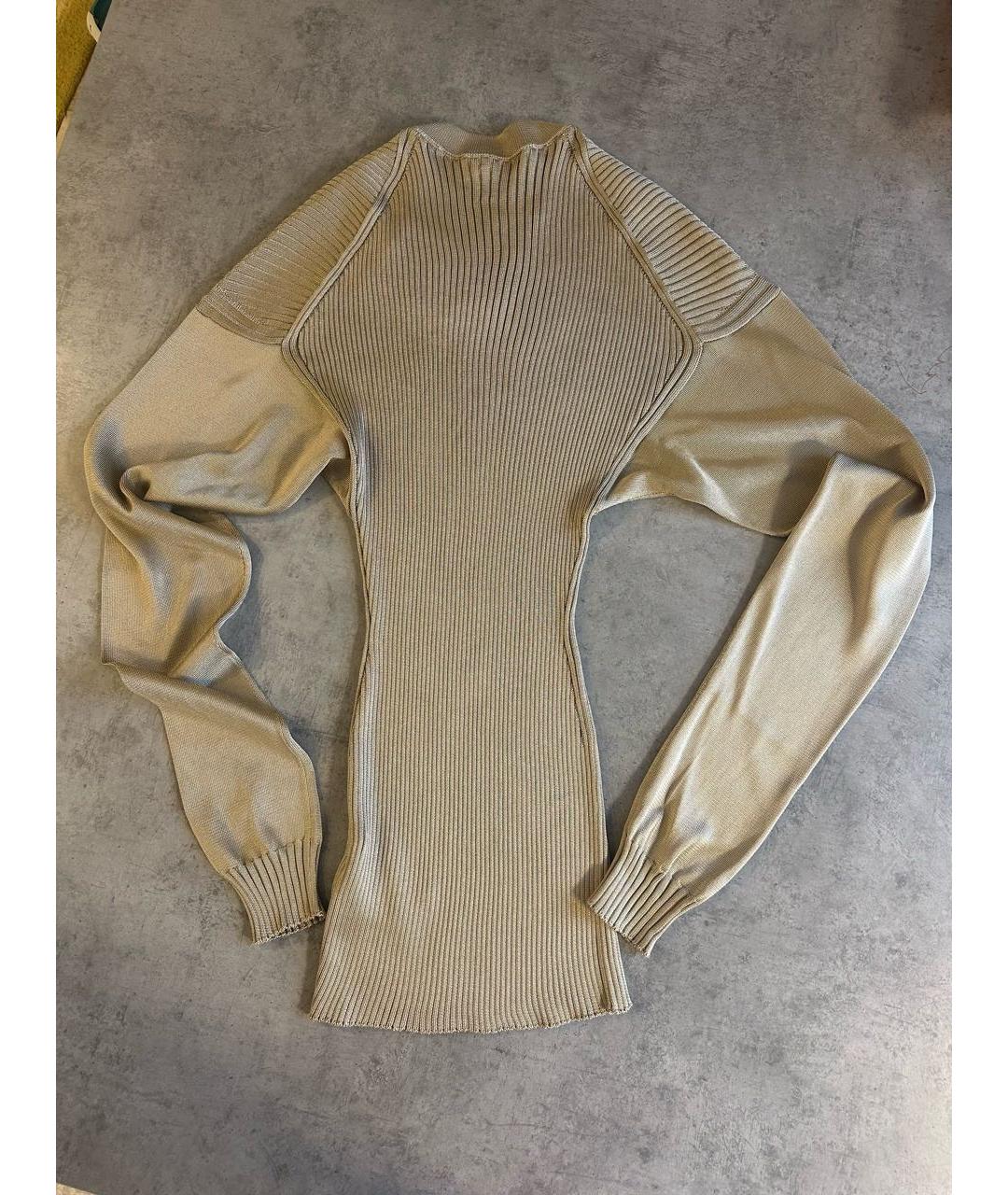 BOTTEGA VENETA Золотой шелковый джемпер / свитер, фото 2