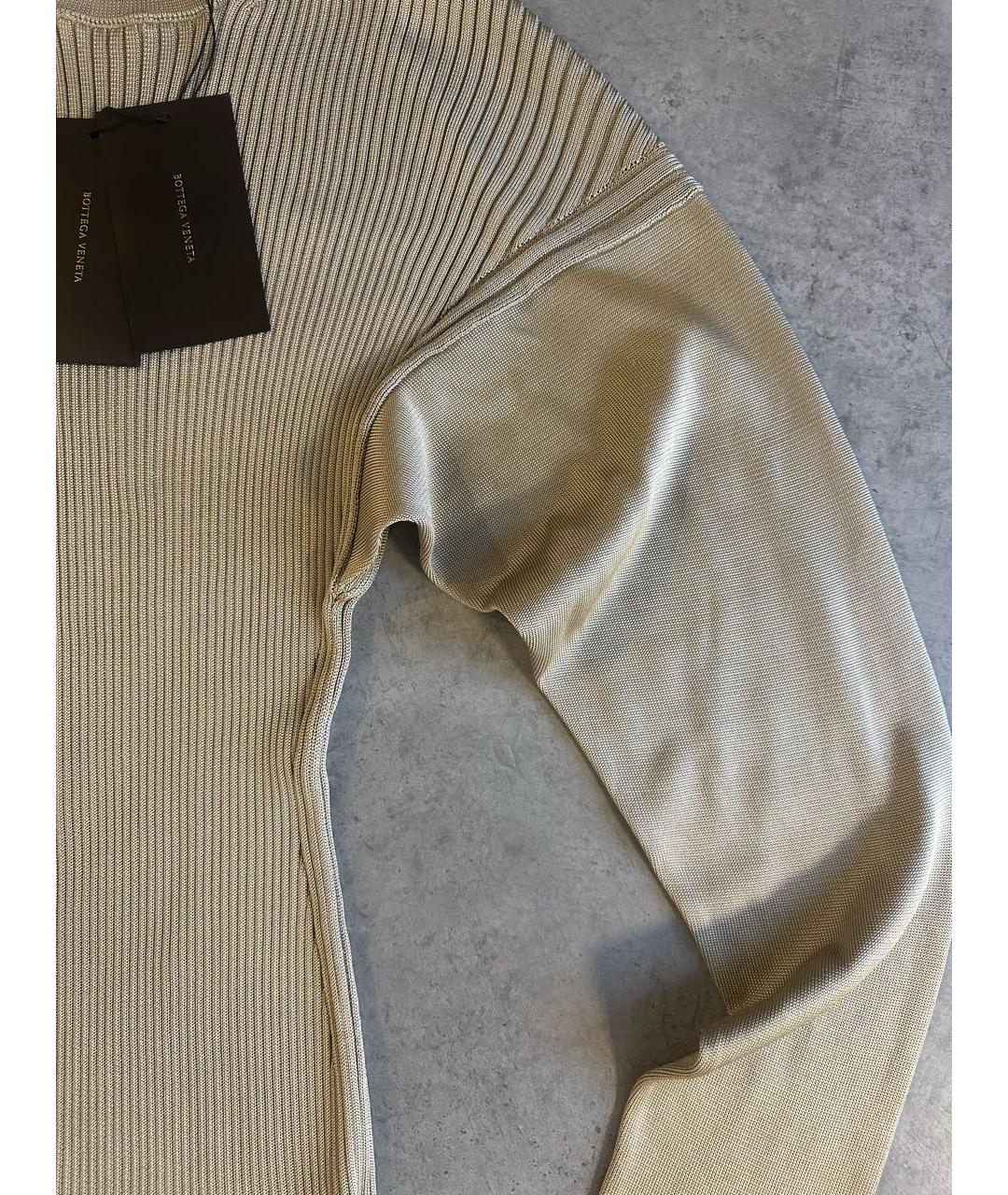 BOTTEGA VENETA Золотой шелковый джемпер / свитер, фото 4