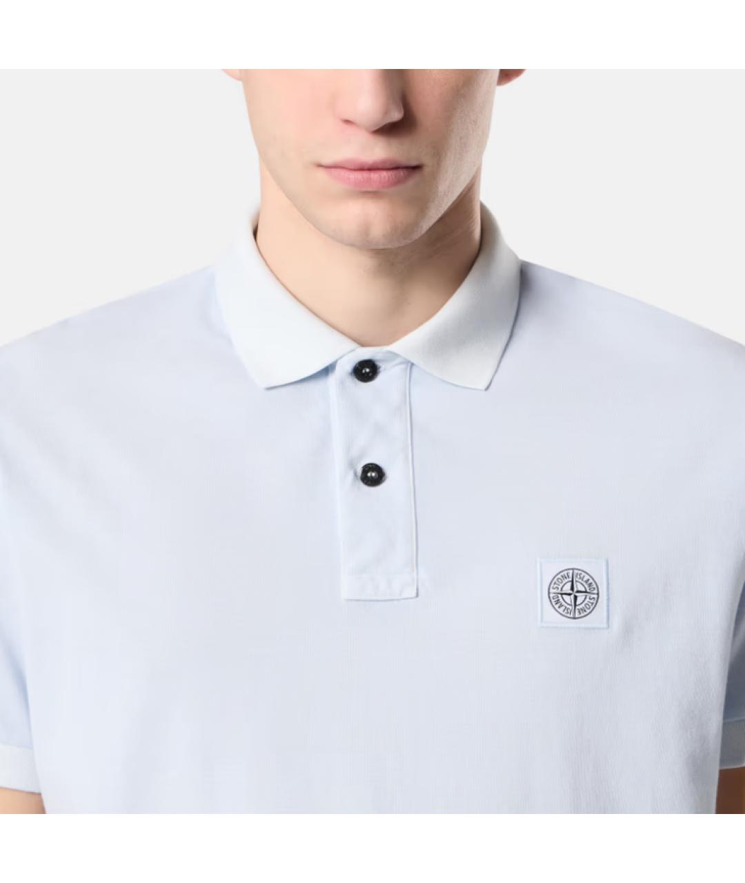 STONE ISLAND Голубое поло с коротким рукавом, фото 5