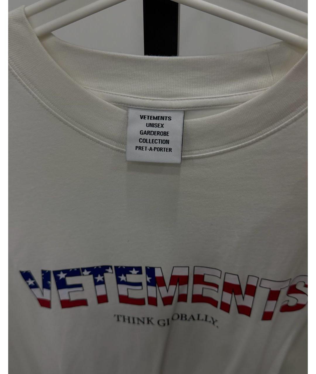 VETEMENTS Белая хлопковая футболка, фото 3