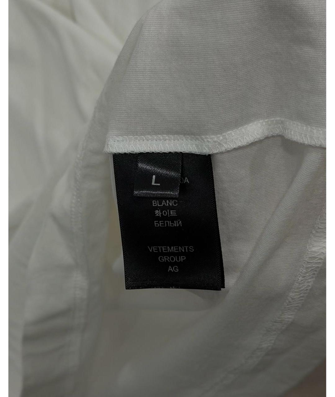 VETEMENTS Белая хлопковая футболка, фото 5