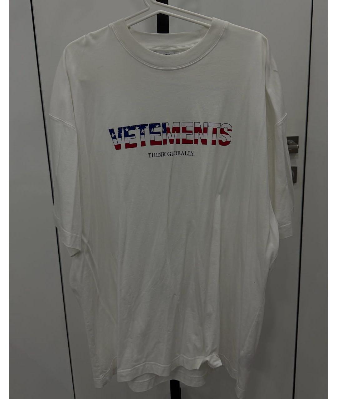 VETEMENTS Белая хлопковая футболка, фото 2