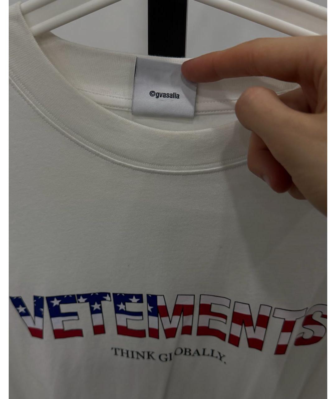 VETEMENTS Белая хлопковая футболка, фото 4