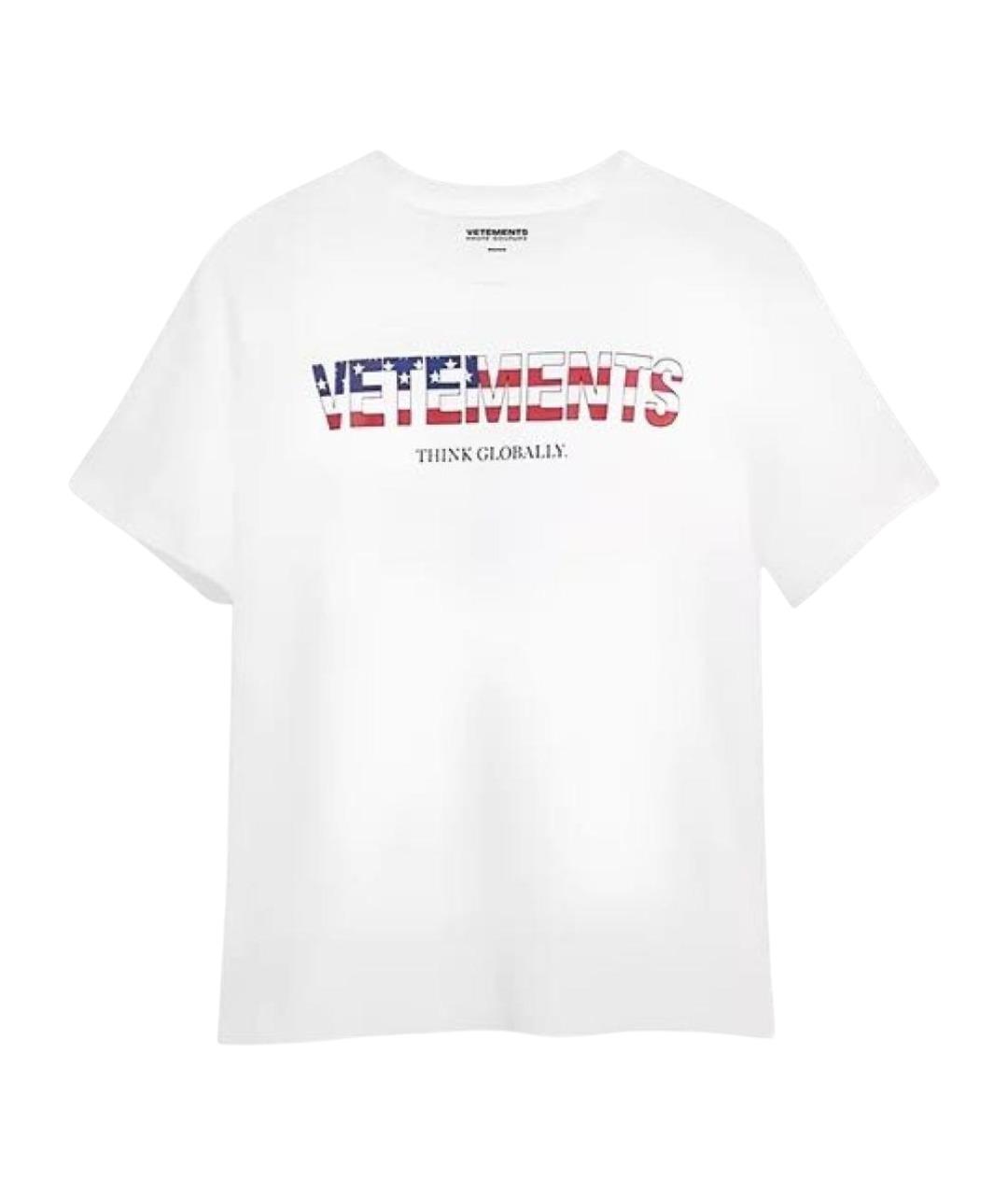 VETEMENTS Белая хлопковая футболка, фото 1