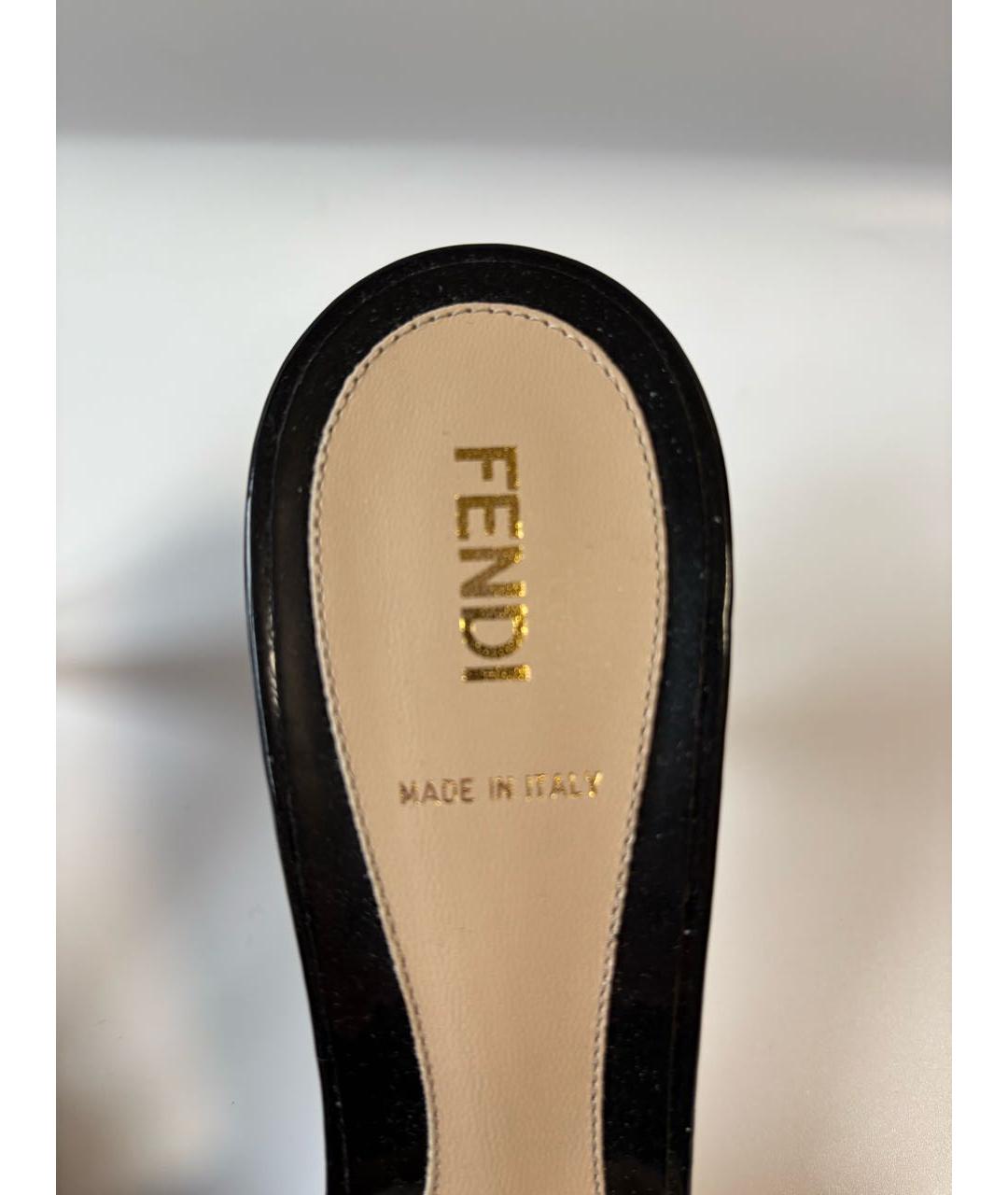 FENDI Черные кожаные туфли, фото 4