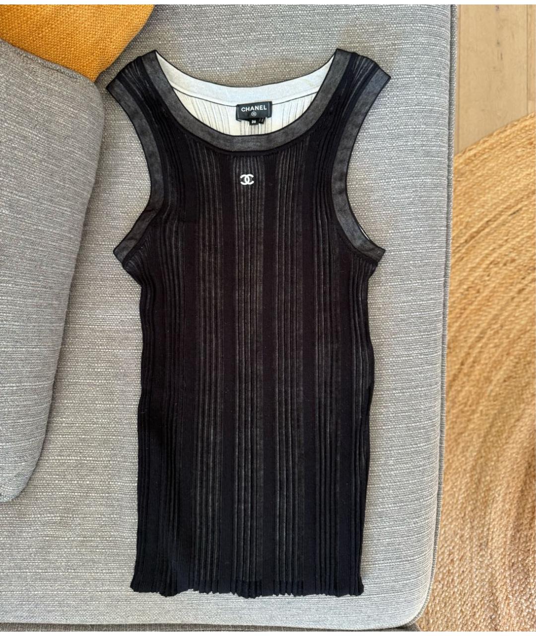 CHANEL Черная майка, фото 4