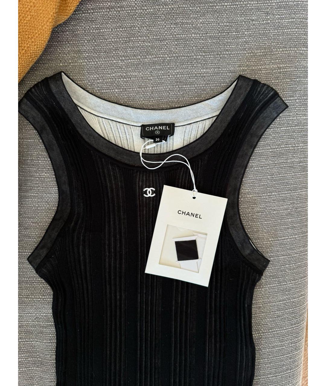 CHANEL Черная майка, фото 3