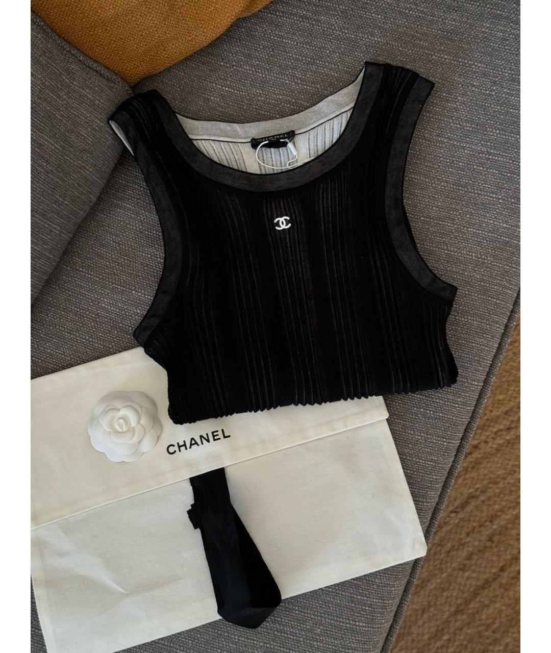 CHANEL Черная майка, фото 2