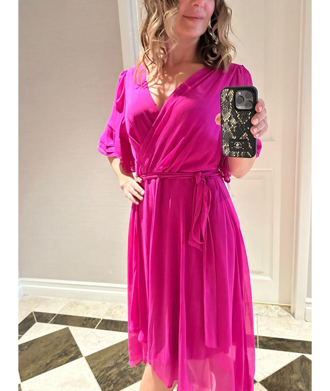 DKNY Фуксия полиэстеровое коктейльное платье, фото 2
