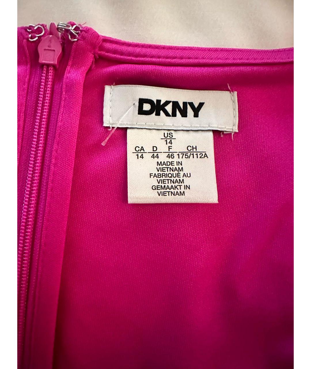 DKNY Фуксия полиэстеровое коктейльное платье, фото 3