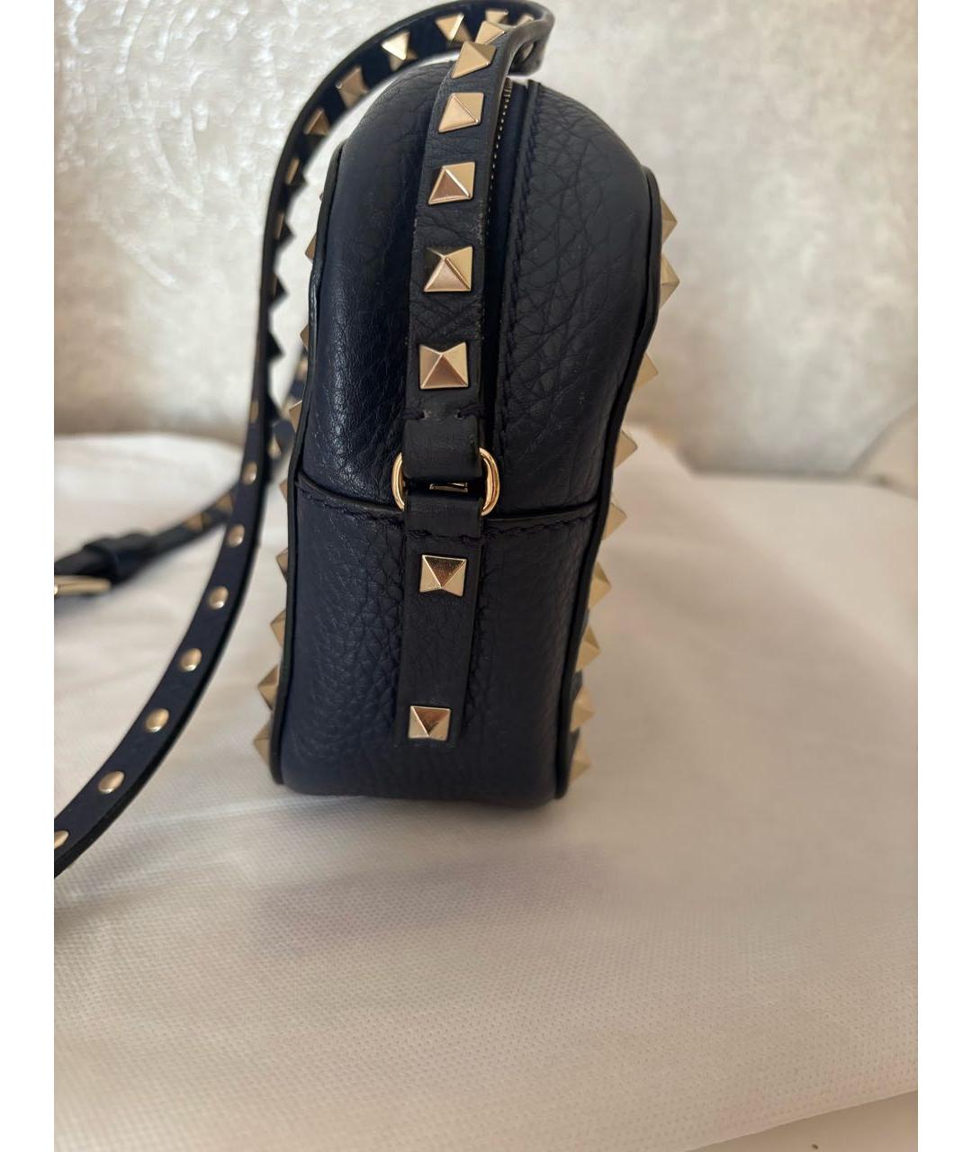 VALENTINO Темно-синяя кожаная сумка через плечо, фото 5