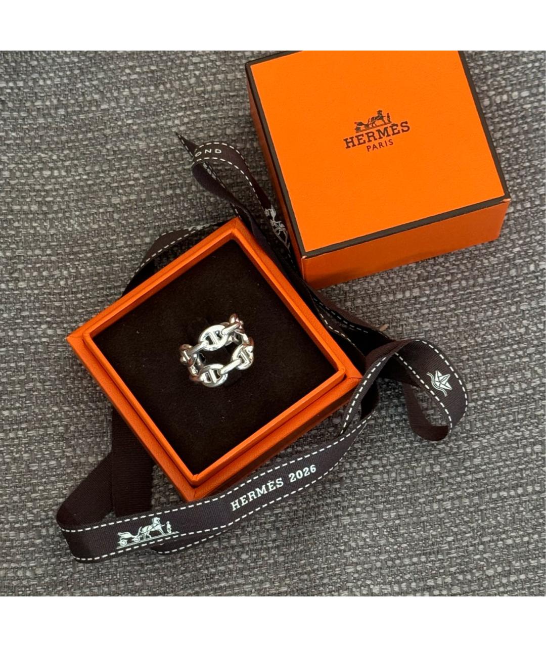 HERMES Серебряное серебряное кольцо, фото 2