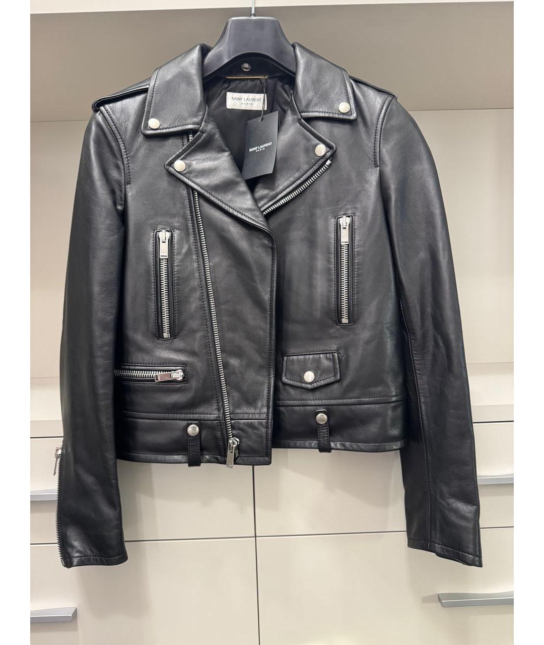 SAINT LAURENT Черная кожаная куртка, фото 9