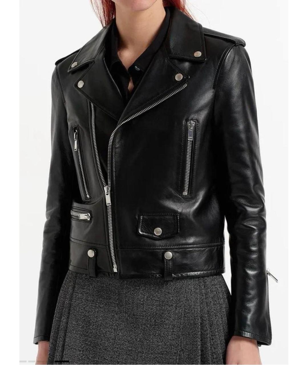 SAINT LAURENT Черная кожаная куртка, фото 6