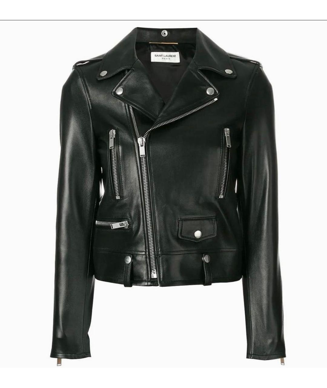 SAINT LAURENT Черная кожаная куртка, фото 5