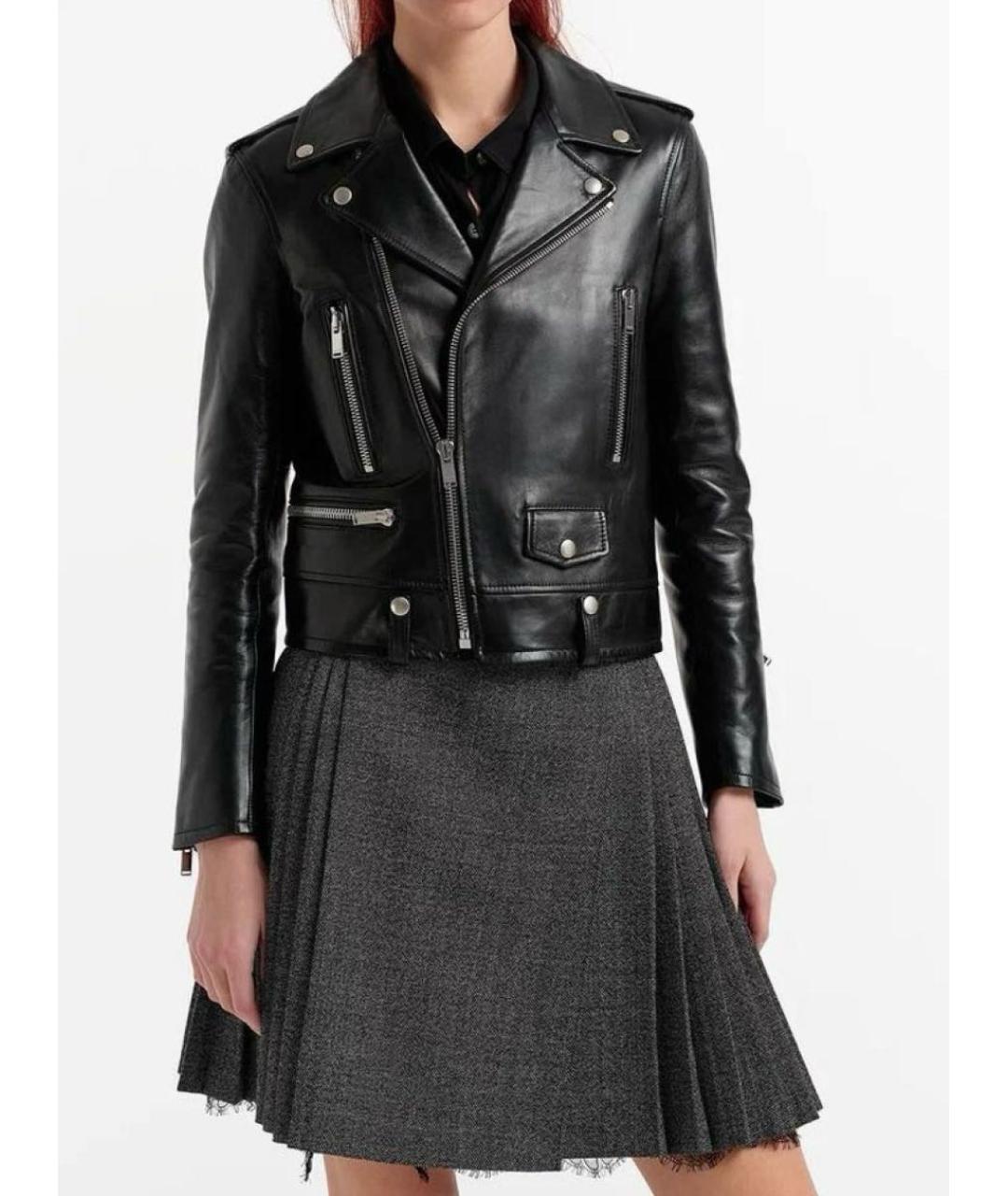 SAINT LAURENT Черная кожаная куртка, фото 7