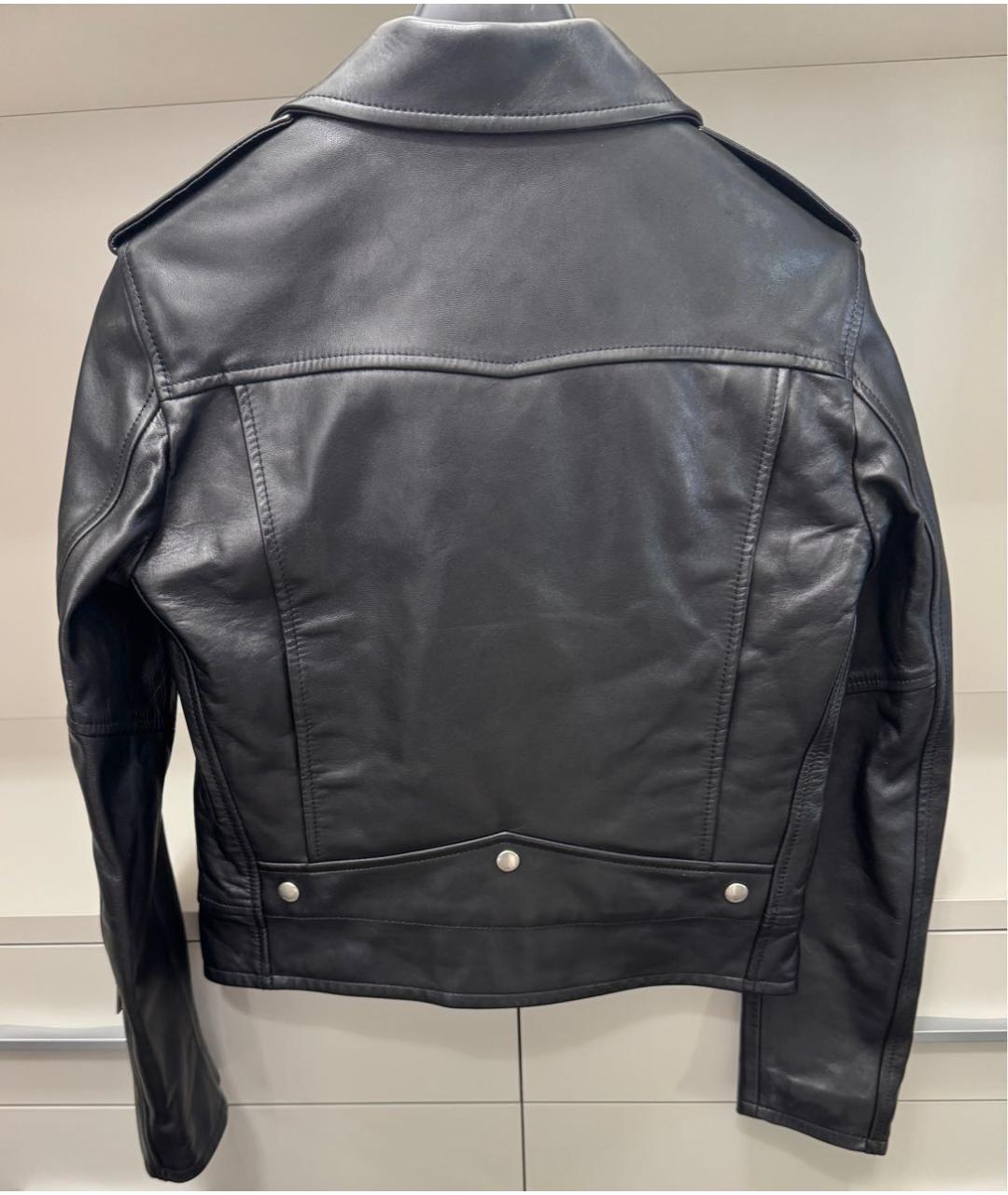 SAINT LAURENT Черная кожаная куртка, фото 2