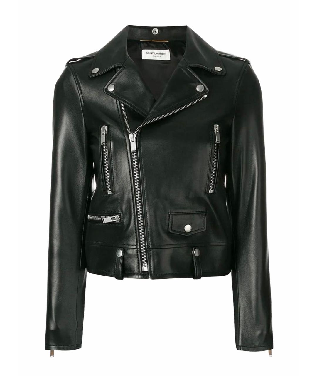 SAINT LAURENT Черная кожаная куртка, фото 1