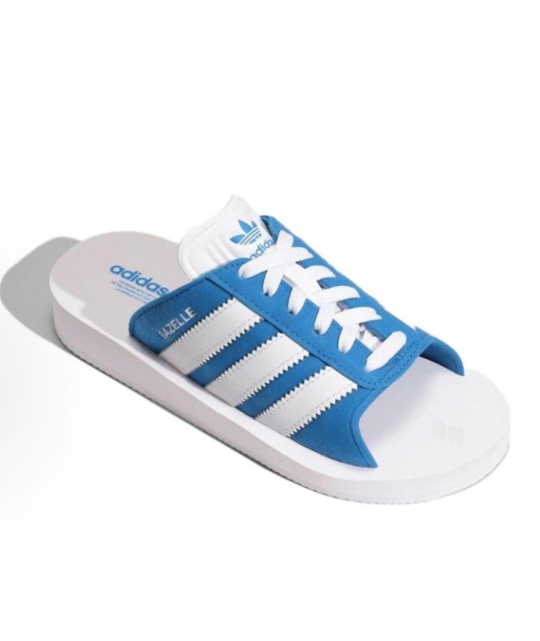 ADIDAS Синие шлепанцы, фото 2