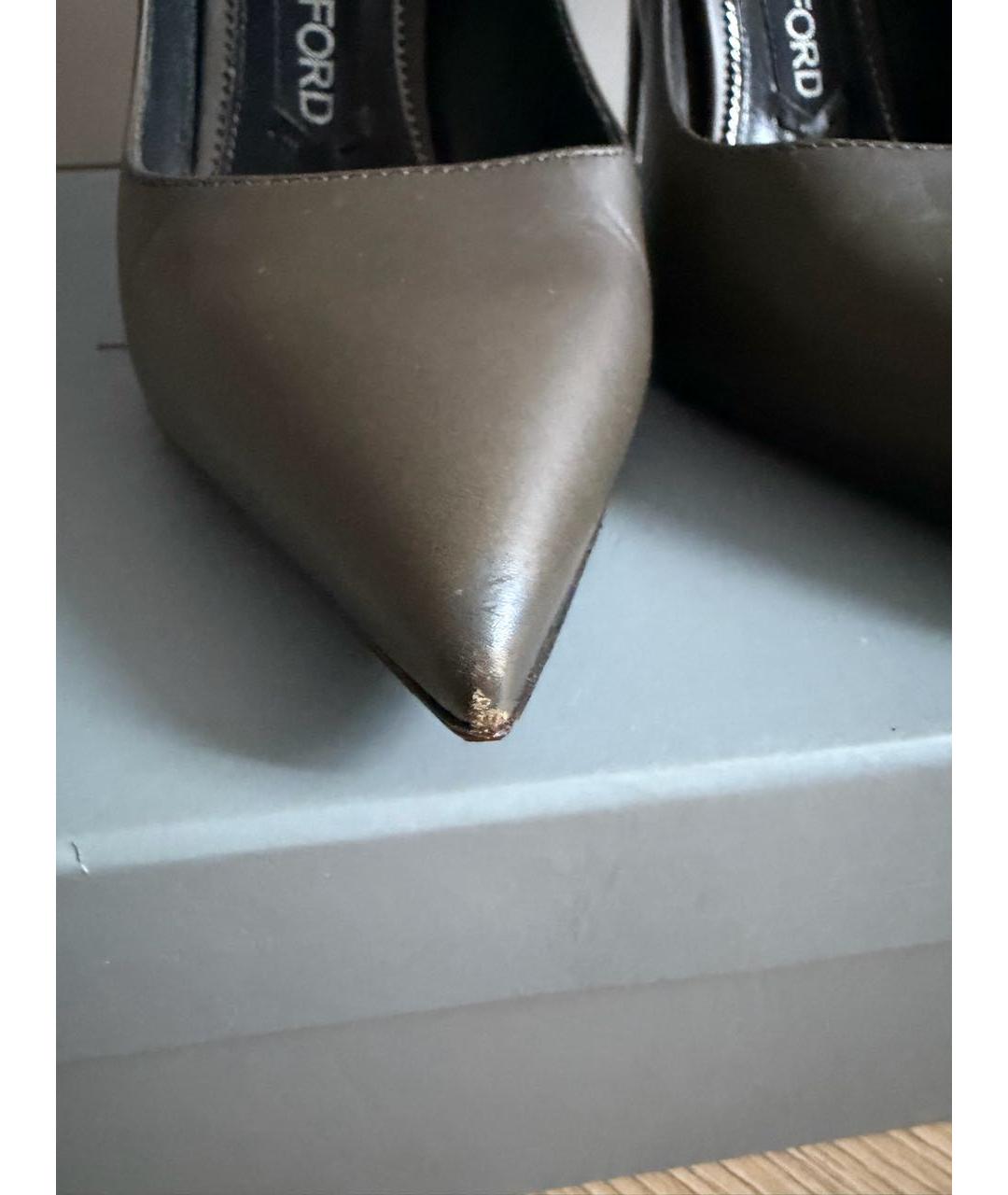 TOM FORD Хаки кожаные туфли, фото 7