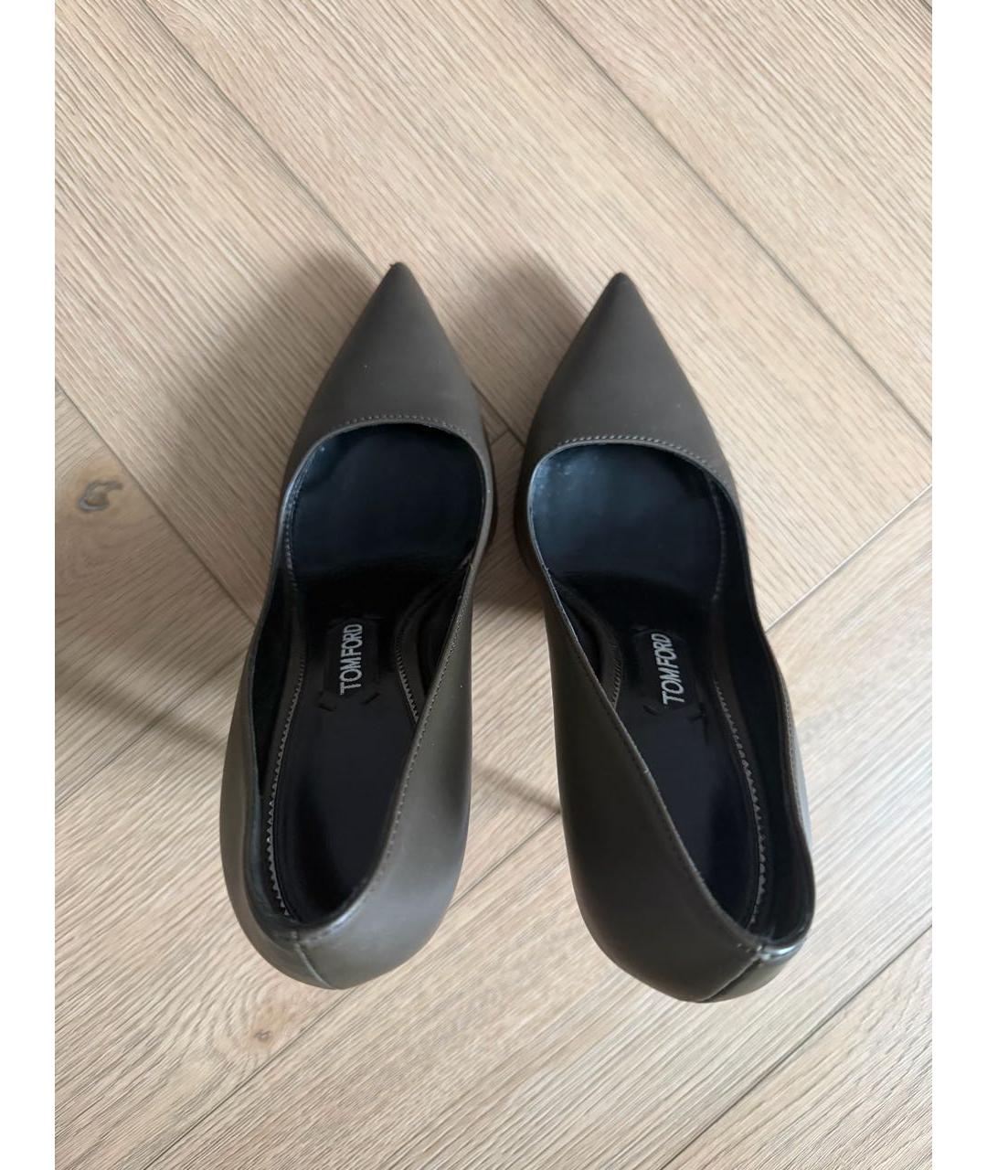 TOM FORD Хаки кожаные туфли, фото 3