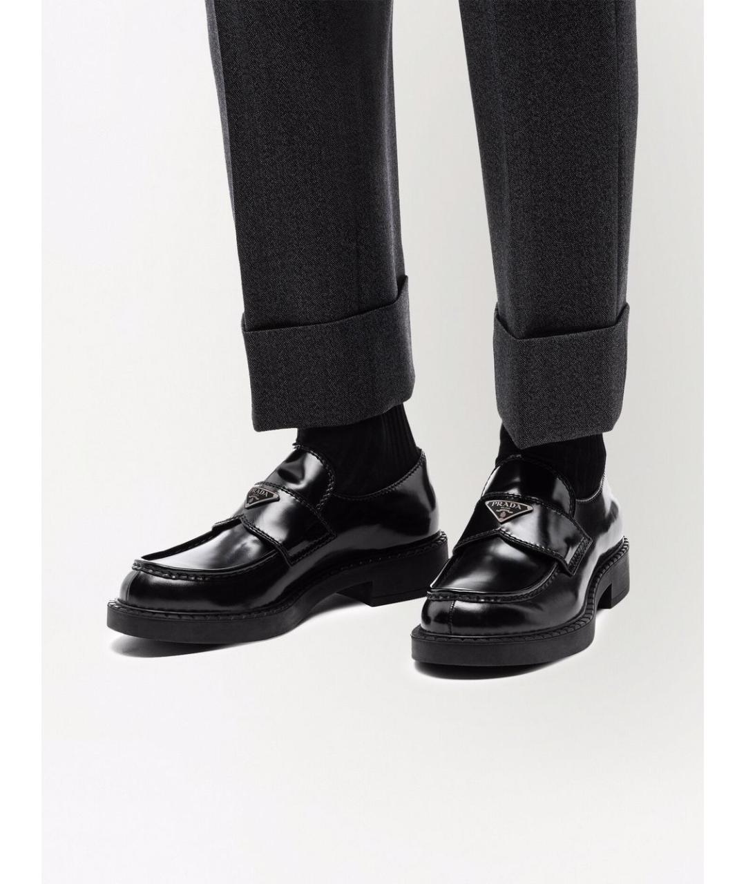PRADA Черные кожаные лоферы, фото 3