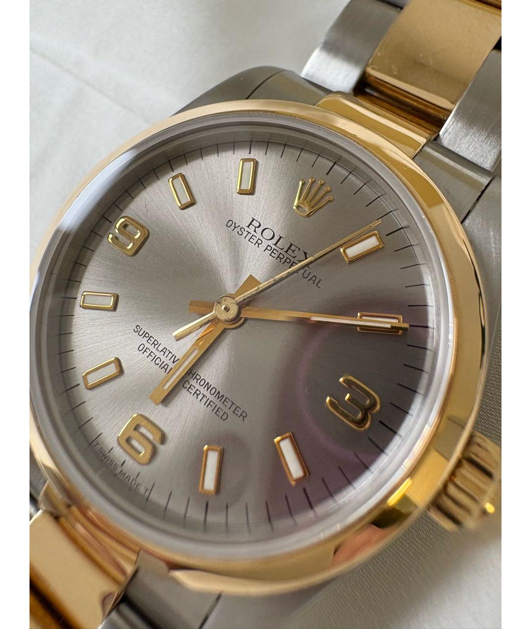 ROLEX Антрацитовые часы из желтого золота, фото 5