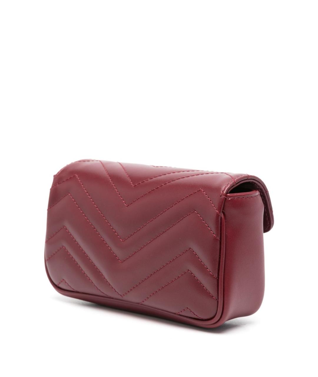 GUCCI Бордовая кожаная сумка через плечо, фото 2