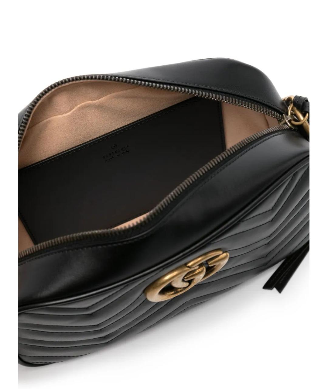GUCCI Черная кожаная сумка через плечо, фото 3