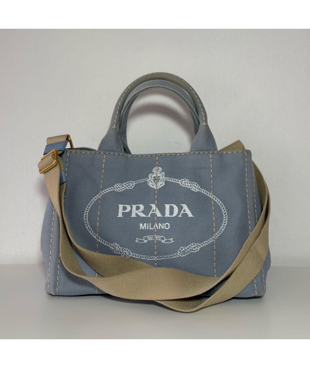 PRADA Голубая сумка тоут, фото 7