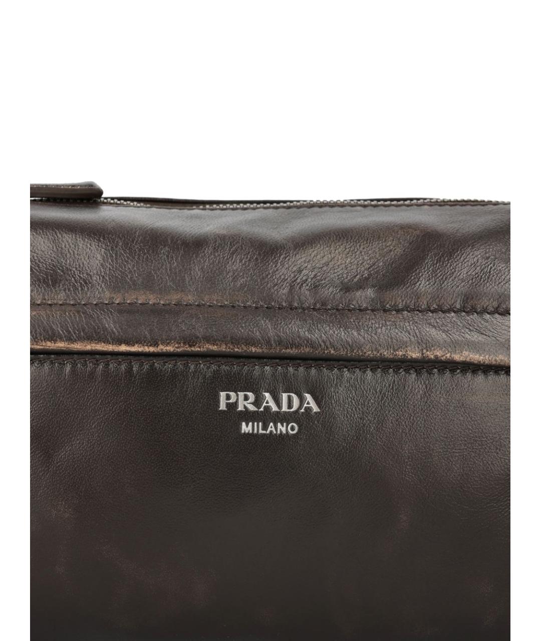 PRADA Коричневая кожаная сумка на плечо, фото 2