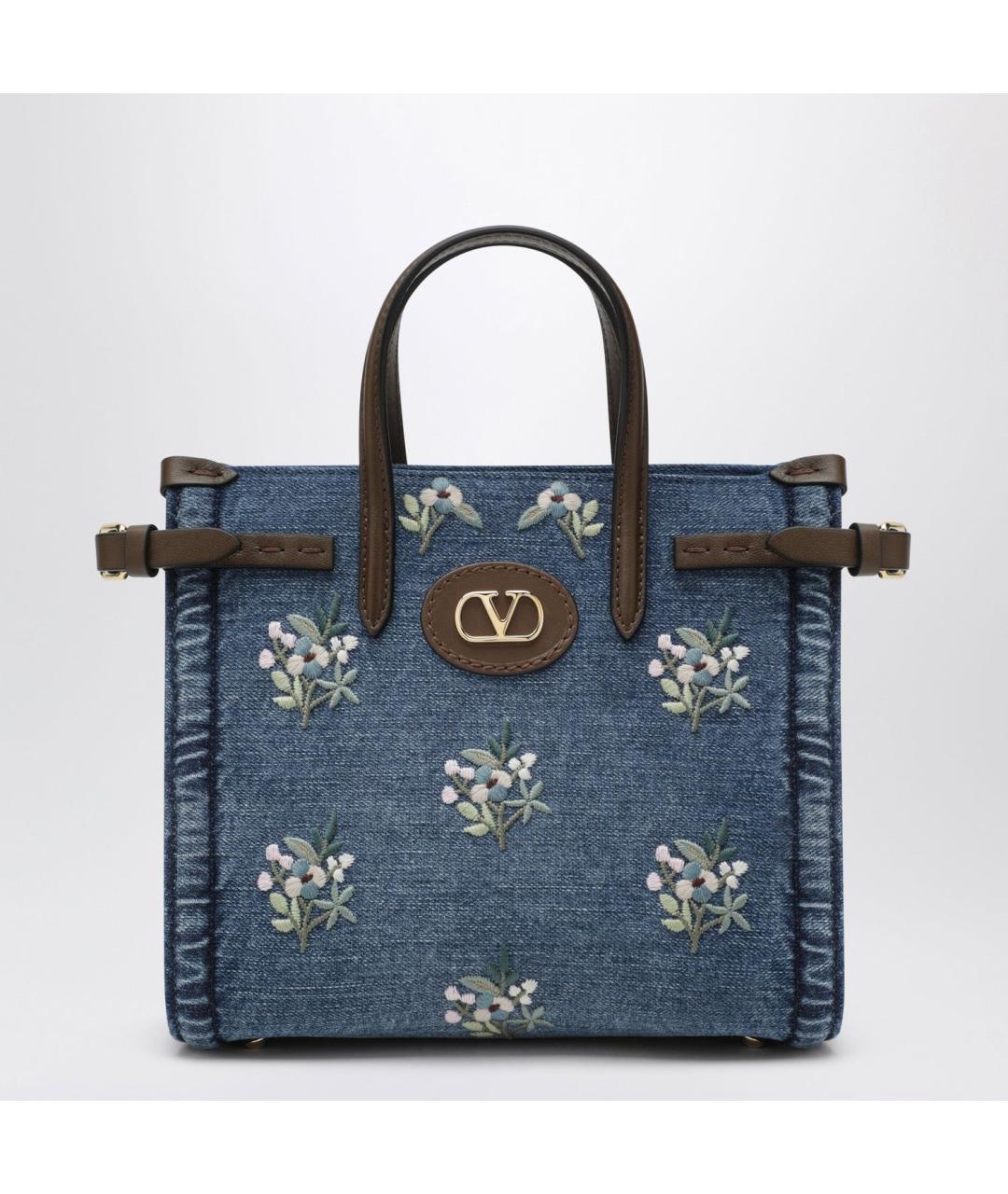 VALENTINO Синяя деним сумка тоут, фото 3
