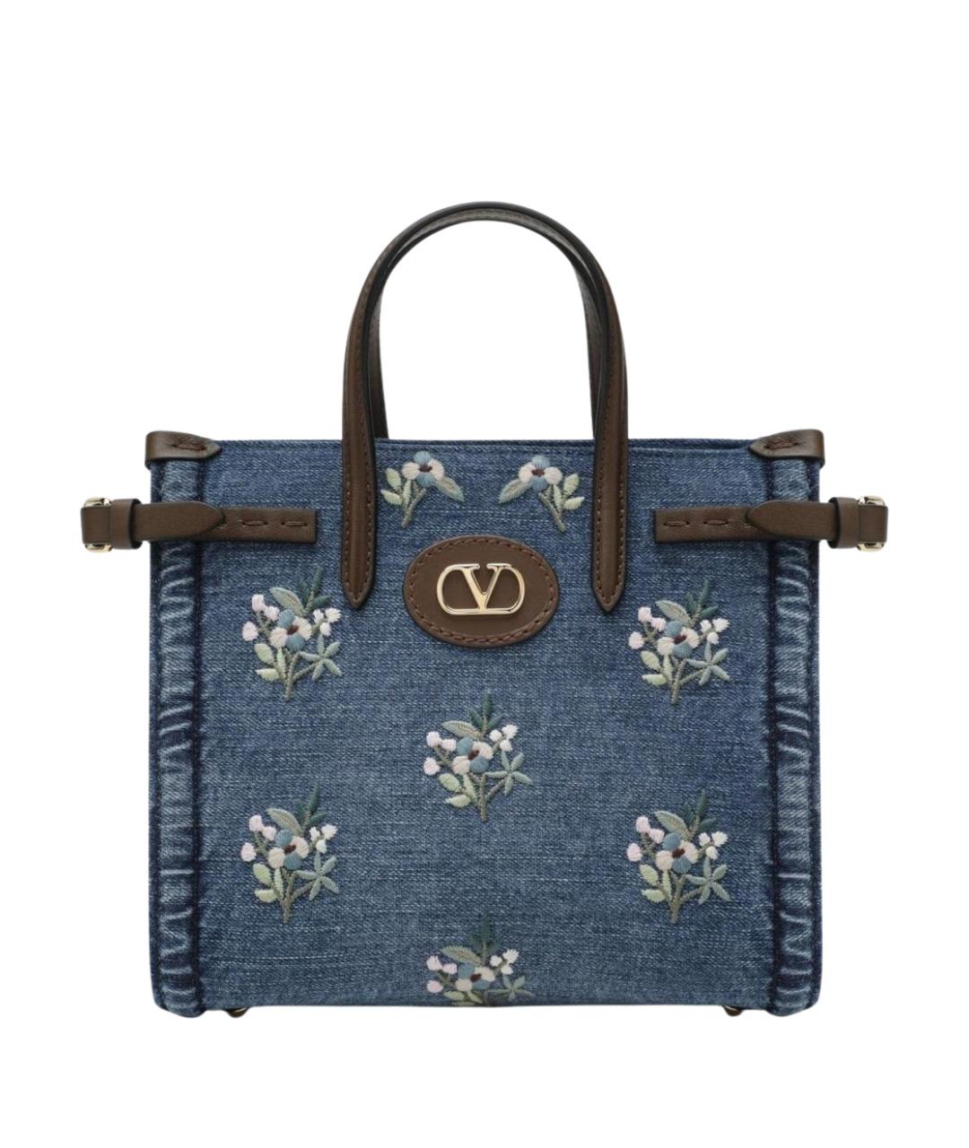 VALENTINO Синяя деним сумка тоут, фото 1