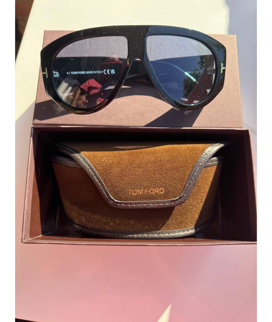 TOM FORD Голубые пластиковые солнцезащитные очки, фото 6