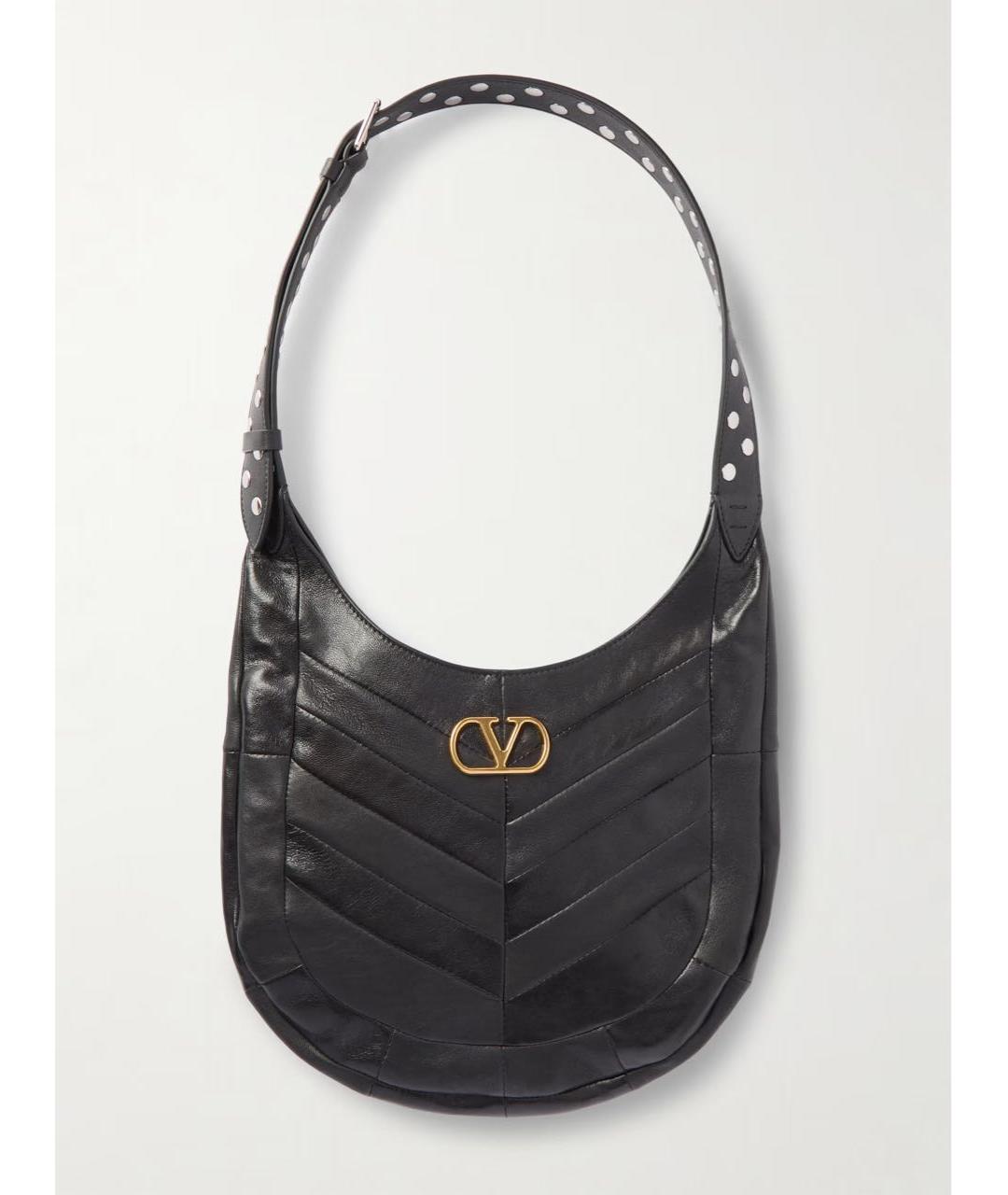 VALENTINO Черная кожаная сумка тоут, фото 7